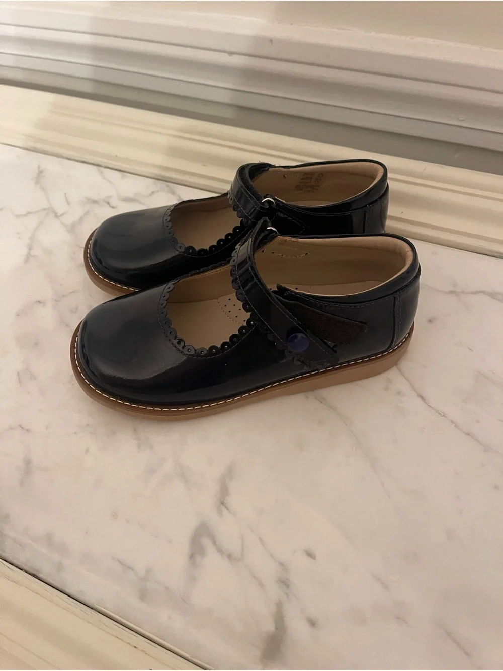Girls Navy Patent Mary Jane Kids Shoes